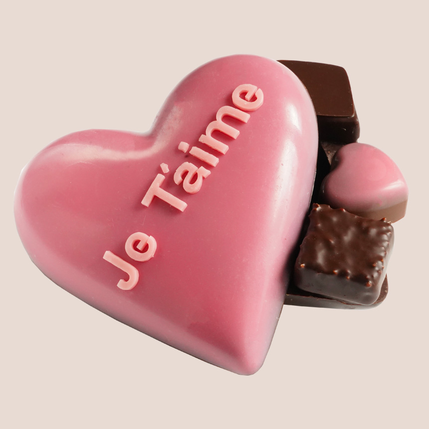 Coeur rose Je t'aime maman